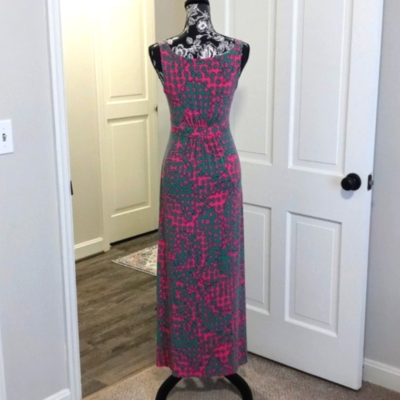 💚Boden💚 - Pink/Green Sienna Jersey Sleeveless Maxi Dress - Picture 2 of 13